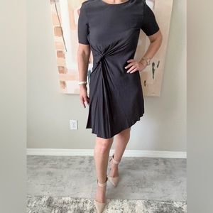 H&M Half Sleeve Elegant Office Dark Gray Midi Dress- Size 8